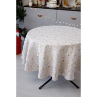 Скатерть Прованс Шапочки на бежевом Dх136 см Фото