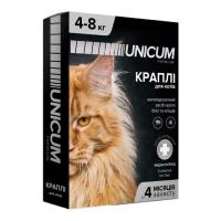 Краплі для тварин Unicum Premium від бліх та кліщів на холку для котів масо Фото