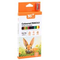 Карандаши цветные Yes Orange Line 18 шт 36 кольорів з точилкою Фото