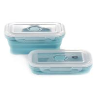 Ланч-бокс СИЛА складаний з кришкою-засувкою блакитний 540 мл Фото