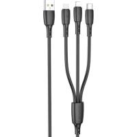 Дата кабель BOROFONE USB 2.0 AM to Lightning + Micro 5P + USB-C 1.0m 2A Фото