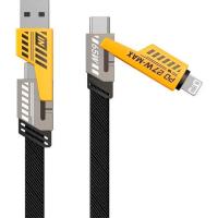 Дата кабель WUW USB-C + USB-A to Lightning+USB-C 1.0m 65W X207 bla Фото