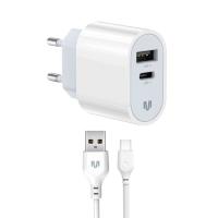 Зарядное устройство MadeInFuture MFS12 12W 1xUSB-A + 1xUSB-C + cable USB-A to USB-C Фото