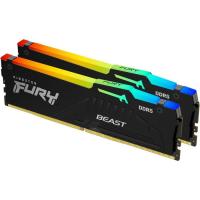 Модуль пам'яті для комп'ютера Kingston Fury (ex.HyperX) DDR5 64GB (2x32GB) 5600 MHz Beast RGB EXPO Black Фото