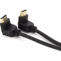 Кабель мультимедийный Merlion HDMI M to HDMI M 1.0m V1.4 90° corner black Фото