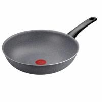 Сковорода Tefal ВОК Hard Stone 28 см, алюміній, бакеліт, сірий Фото
