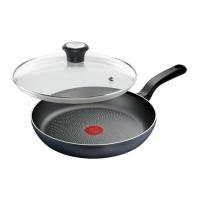 Сковорода Tefal So'' Light 28 см, алюміній, бакеліт, скло, чорний Фото