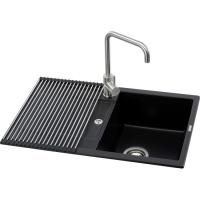 Мийка кухонна GRANADO комплект VALENCIA black shine_чаша праворуч Фото