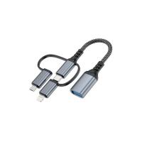 Переходник XoKo OTG USB 3.0 AF to USB-C + Micro 5P + Lightning 0.1 Фото