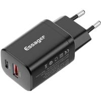 Зарядное устройство Essager 1xUSB + 1xUSB-C PD30W black Фото