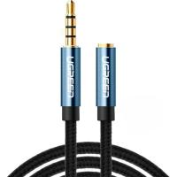 Кабель мультимедійний Ugreen 3.5mm M to 3.5mm F 1.0m AV118 blue Фото