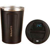 Термокружка Merlion з LED дисплеєм 380 мл, чорна Фото