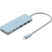 Концентратор J5create USB-C 6-in-1 2xUSB 3.2 + USB-C PD + HDMI 4K + SD/T Фото
