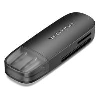 Считыватель флеш-карт Vention USB 3.0 to SD+TF Black Dual Drive Letter Фото