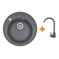 Мийка кухонна Adamant Sun сірий + змішувач Фото