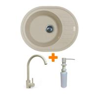 Мийка кухонна Adamant Ovum Avena + змішувач + дозатор Фото