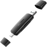 Считыватель флеш-карт Ugreen USB-C + USB to TF/SD 3.0 CM304 black Фото