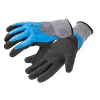 Защитные перчатки Hoegert FILS HT5K764-10 с вспененным нитрилом 3/4 голубые, Фото