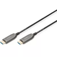 Кабель мультимедийный Digitus HDMI M to HDMI M 30m 8K AOC hybrid-fiber black Фото
