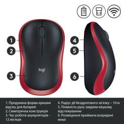 Мышка Logitech M185 red Фото 3