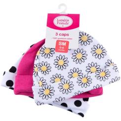 Шапка детская Luvable Friends 3 шт разноцветные для девочек Фото