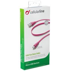 Дата кабель Cellularline USB 2.0 AM to Micro 5P 1.0m pink Фото 1
