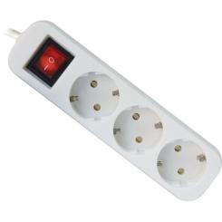 Сетевой удлинитель Defender S330 3.0 m 3 роз switch white Фото