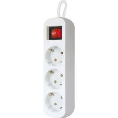 Сетевой удлинитель Defender S330 3.0 m 3 роз switch white Фото 1