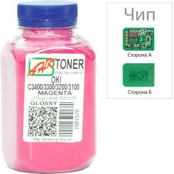 Тонер AHK OKI C3400/3300, 110г Magenta+chip Фото