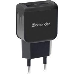 Зарядное устройство Defender EPA-13 black, 2xUSB, 5V/2.1A, package Фото