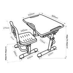 Парта со стулом FunDesk Vivo Pink Фото 3
