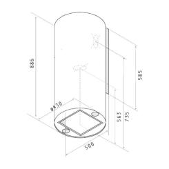 Вытяжка кухонная Elica TUBE PRO WH MAT/A/43 Фото 1