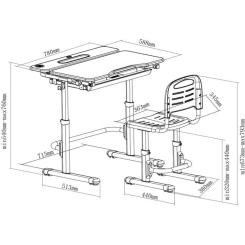 Парта со стулом Cubby Botero Blue Фото 11