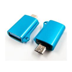 Переходник Dengos OTG USB 2.0 AF to Micro 5P blue Фото