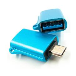 Переходник Dengos OTG USB 2.0 AF to Micro 5P blue Фото 1