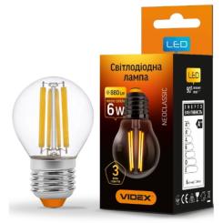 Лампочка Videx Filament G45F 6W E27 3000K 220V Фото 1
