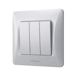 Выключатель Videx BINERA 3кл серебряный шёлк Фото