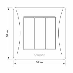 Выключатель Videx BINERA 3кл серебряный шёлк Фото 4