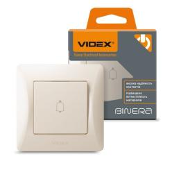 Кнопка звонка Videx BINERA 1кл кремовая Фото 3