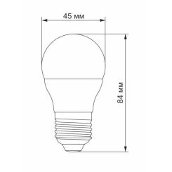 Лампочка Videx LED G45e 7W E27 3000K 220V Фото 2