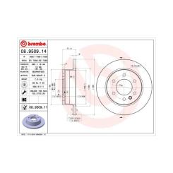 Тормозной диск Brembo 08.9509.11 Фото