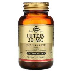 Антиоксидант Solgar Лютеин, 20 мг, Lutein, 60 гелевых капсул Фото