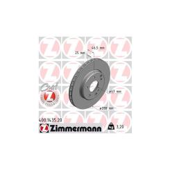 Тормозной диск ZIMMERMANN 400.1435.20 Фото