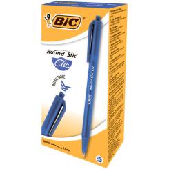 Ручка шариковая Bic Round Stic Clic, синий Фото 1