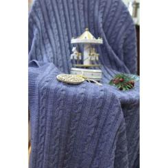 Плед Прованс Soft косы Синий меланж 90x130 см Фото 1