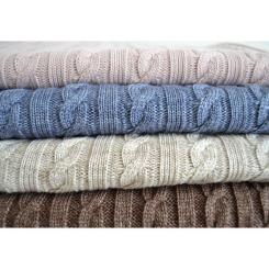 Плед Прованс Soft косы Синий меланж 90x130 см Фото 3