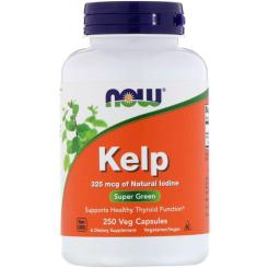 Минералы Now Foods Натуральний Йод, (Ламінарія), Kelp, 250 капсул Фото