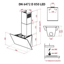 Вытяжка кухонная Perfelli DN 6472 D 850 BL LED Фото 11