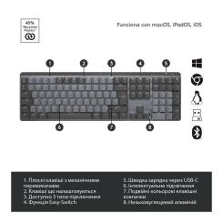 Клавиатура Logitech MX Mechanical Wireless Illuminated Performance Gra Фото 5