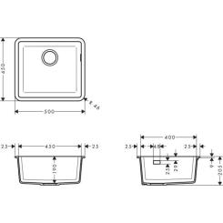 Мойка кухонная Hansgrohe S51 S510-U450/43431290 Фото 1
